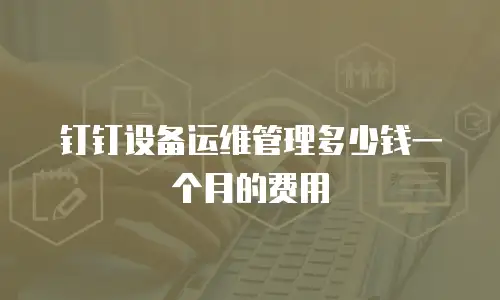 钉钉设备运维管理多少钱一个月的费用