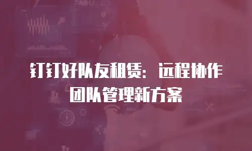 钉钉好队友租赁：远程协作团队管理新方案