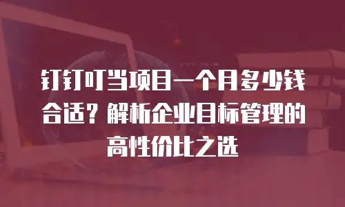 钉钉叮当项目一个月多少钱合适？解析企业目标管理的高性价比之选