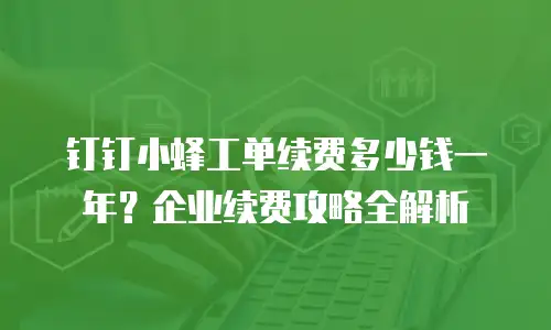 钉钉小蜂工单续费多少钱一年？企业续费攻略全解析