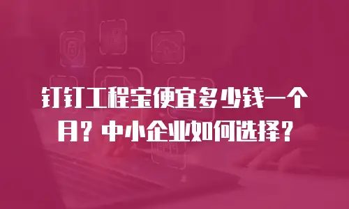 钉钉工程宝便宜多少钱一个月？中小企业如何选择？