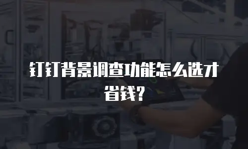 钉钉背景调查功能怎么选才省钱？