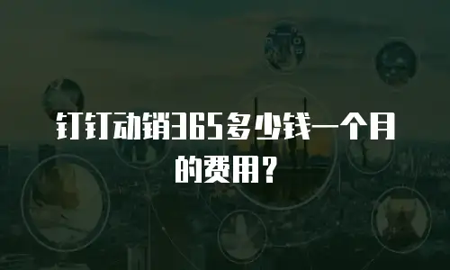 钉钉动销365多少钱一个月的费用？