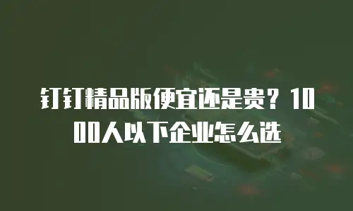钉钉精品版便宜还是贵？1000人以下企业怎么选