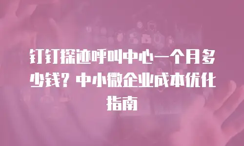 钉钉探迹呼叫中心一个月多少钱？中小微企业成本优化指南