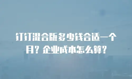 钉钉混合版多少钱合适一个月？企业成本怎么算？