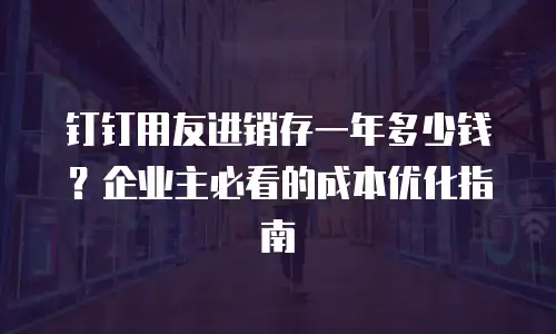 钉钉用友进销存一年多少钱？企业主必看的成本优化指南