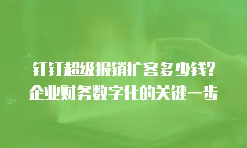 钉钉超级报销扩容多少钱？企业财务数字化的关键一步