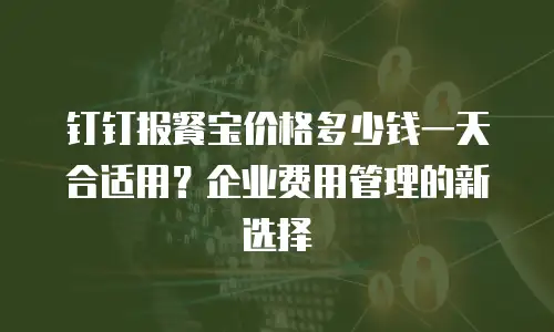 钉钉报餐宝价格多少钱一天合适用？企业费用管理的新选择