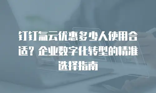 钉钉氚云优惠多少人使用合适？企业数字化转型的精准选择指南