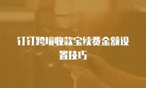 钉钉跨境收款宝续费金额设置技巧