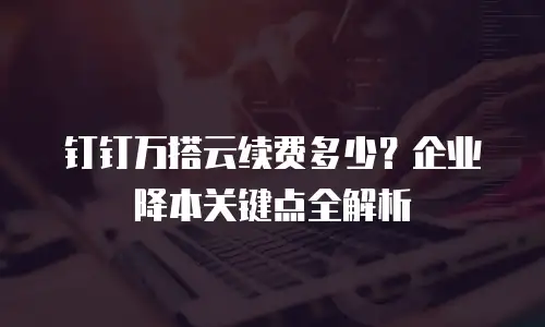 钉钉万搭云续费多少？企业降本关键点全解析