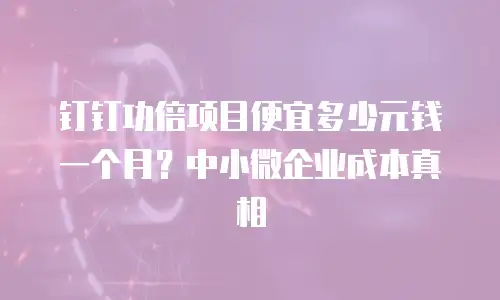 钉钉功倍项目便宜多少元钱一个月？中小微企业成本真相