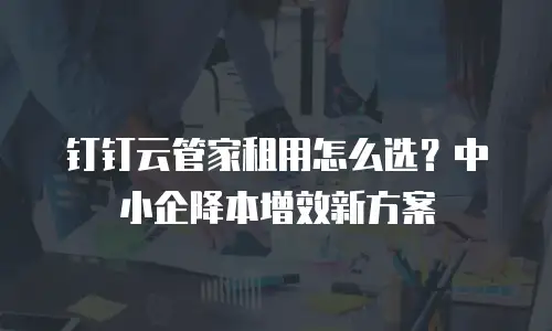 钉钉云管家租用怎么选？中小企降本增效新方案