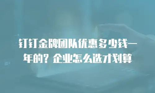 钉钉金牌团队优惠多少钱一年的？企业怎么选才划算