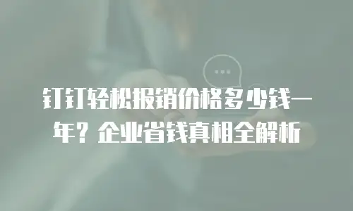钉钉轻松报销价格多少钱一年？企业省钱真相全解析