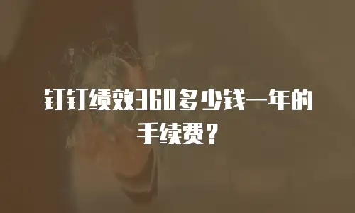 钉钉绩效360多少钱一年的手续费？