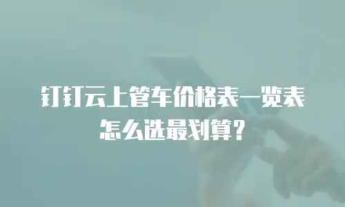 钉钉云上管车价格表一览表怎么选最划算？