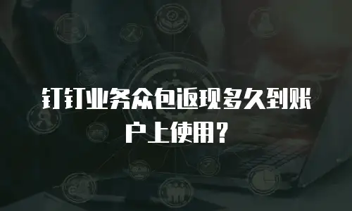 钉钉业务众包返现多久到账户上使用？
