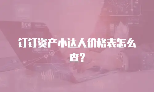钉钉资产小达人价格表怎么查？