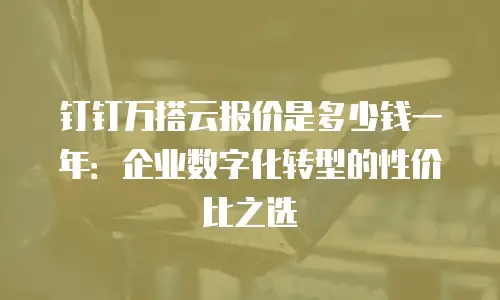 钉钉万搭云报价是多少钱一年：企业数字化转型的性价比之选