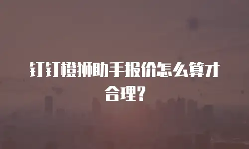 钉钉橙狮助手报价怎么算才合理？