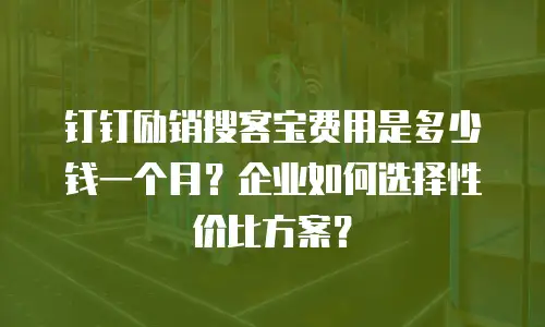 钉钉励销搜客宝费用是多少钱一个月？企业如何选择性价比方案？