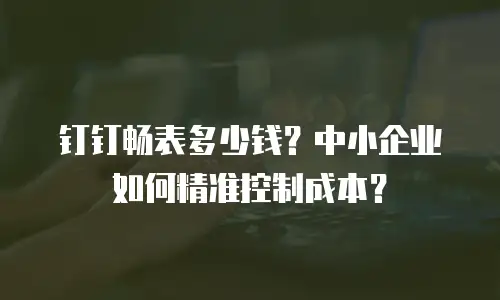 钉钉畅表多少钱？中小企业如何精准控制成本？