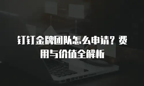 钉钉金牌团队怎么申请？费用与价值全解析