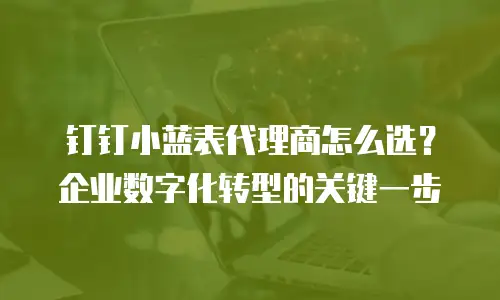 钉钉小蓝表代理商怎么选？企业数字化转型的关键一步