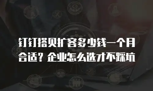 钉钉搭贝扩容多少钱一个月合适？企业怎么选才不踩坑