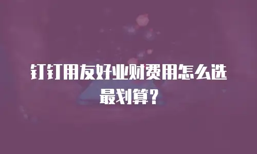 钉钉用友好业财费用怎么选最划算？