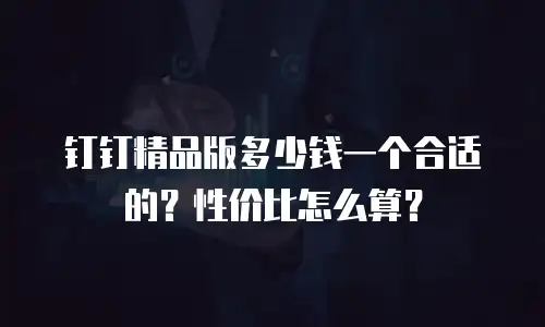 钉钉精品版多少钱一个合适的？性价比怎么算？