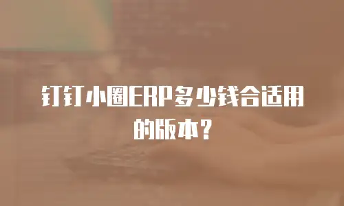 钉钉小圈ERP多少钱合适用的版本？
