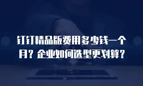 钉钉精品版费用多少钱一个月？企业如何选型更划算？