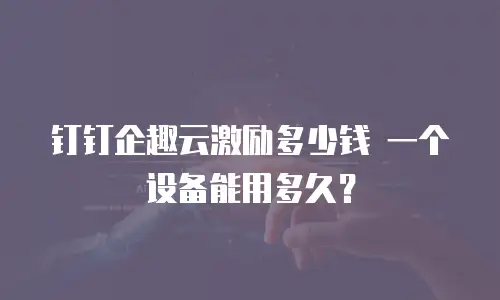 钉钉企趣云激励多少钱 一个设备能用多久？