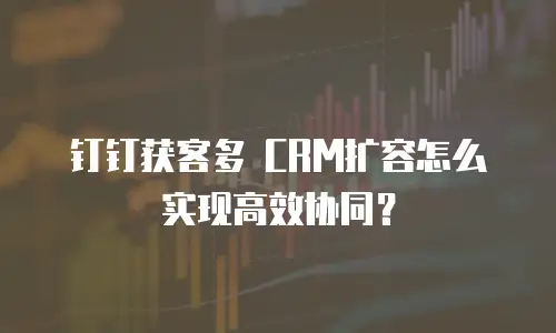 钉钉获客多 CRM扩容怎么实现高效协同？