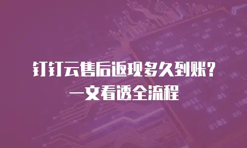 钉钉云售后返现多久到账？一文看透全流程