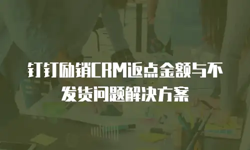 钉钉励销CRM返点金额与不发货问题解决方案