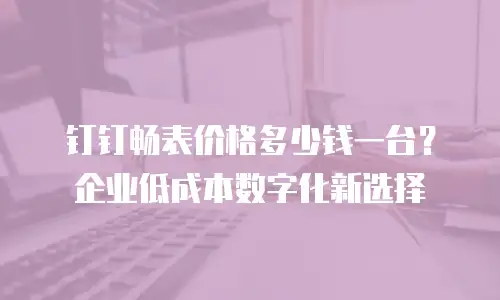 钉钉畅表价格多少钱一台？企业低成本数字化新选择