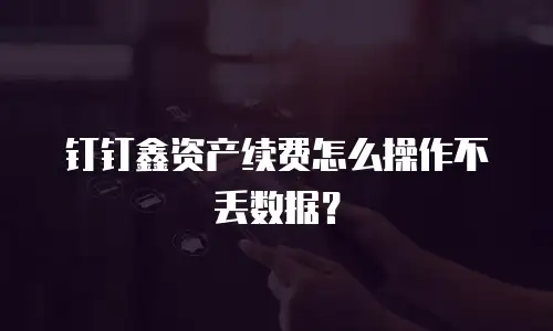 钉钉鑫资产续费怎么操作不丢数据？