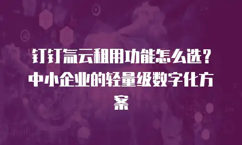 钉钉氚云租用功能怎么选？中小企业的轻量级数字化方案