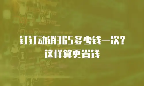 钉钉动销365多少钱一次？这样算更省钱