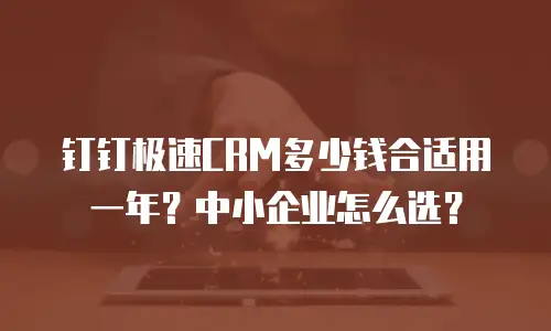 钉钉极速CRM多少钱合适用一年？中小企业怎么选？