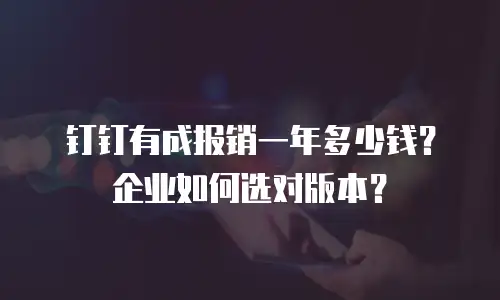 钉钉有成报销一年多少钱？企业如何选对版本？
