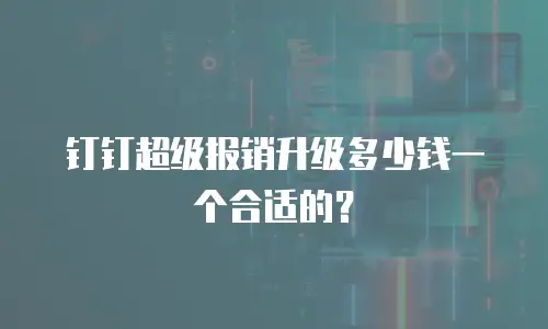 钉钉超级报销升级多少钱一个合适的？