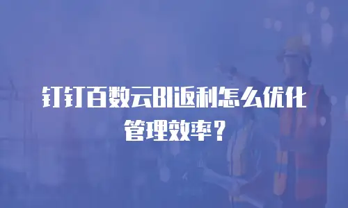 钉钉百数云BI返利怎么优化管理效率？