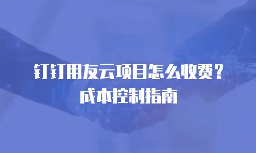 钉钉用友云项目怎么收费？成本控制指南