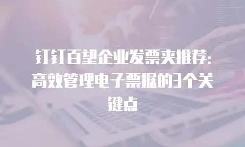 钉钉百望企业发票夹推荐：高效管理电子票据的3个关键点