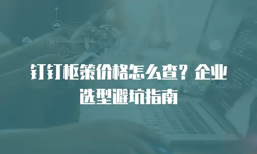 钉钉枢策价格怎么查？企业选型避坑指南